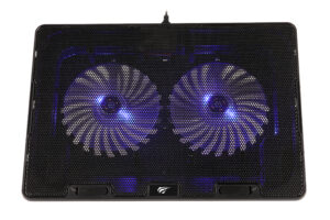 HAVIT Gamenote HV-F2083 Gaming Laptop Cooling Pad – Dual Fans, Adjustable Height, Blue LED Light, Dual USB Ports