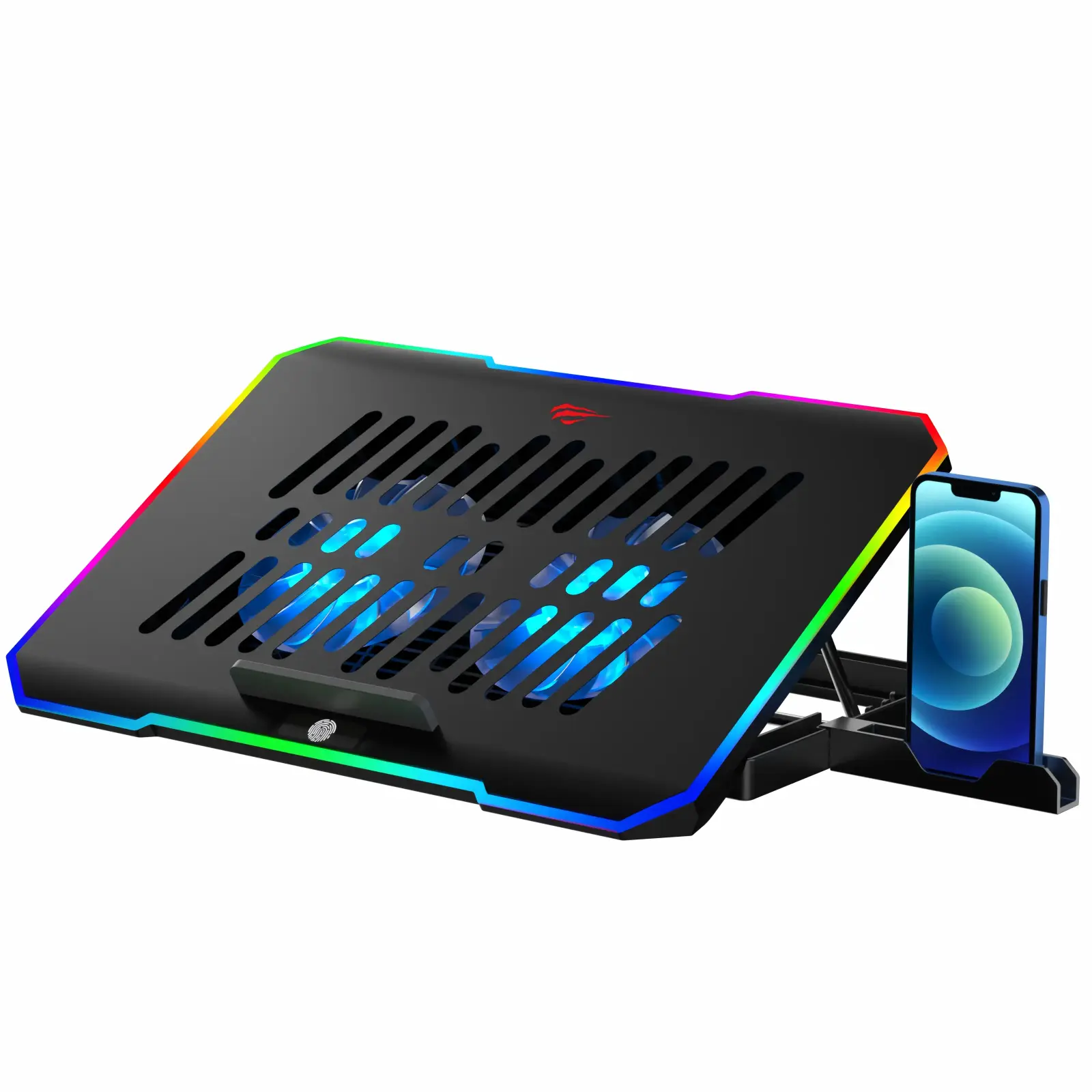 HAVIT F2069 RGB Gaming Cooling Pad – Dual Fan Laptop Cooler with Adjustable Height