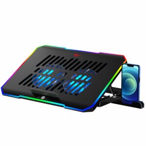 HAVIT F2069 RGB Gaming Cooling Pad – Dual Fan Laptop Cooler with Adjustable Height
