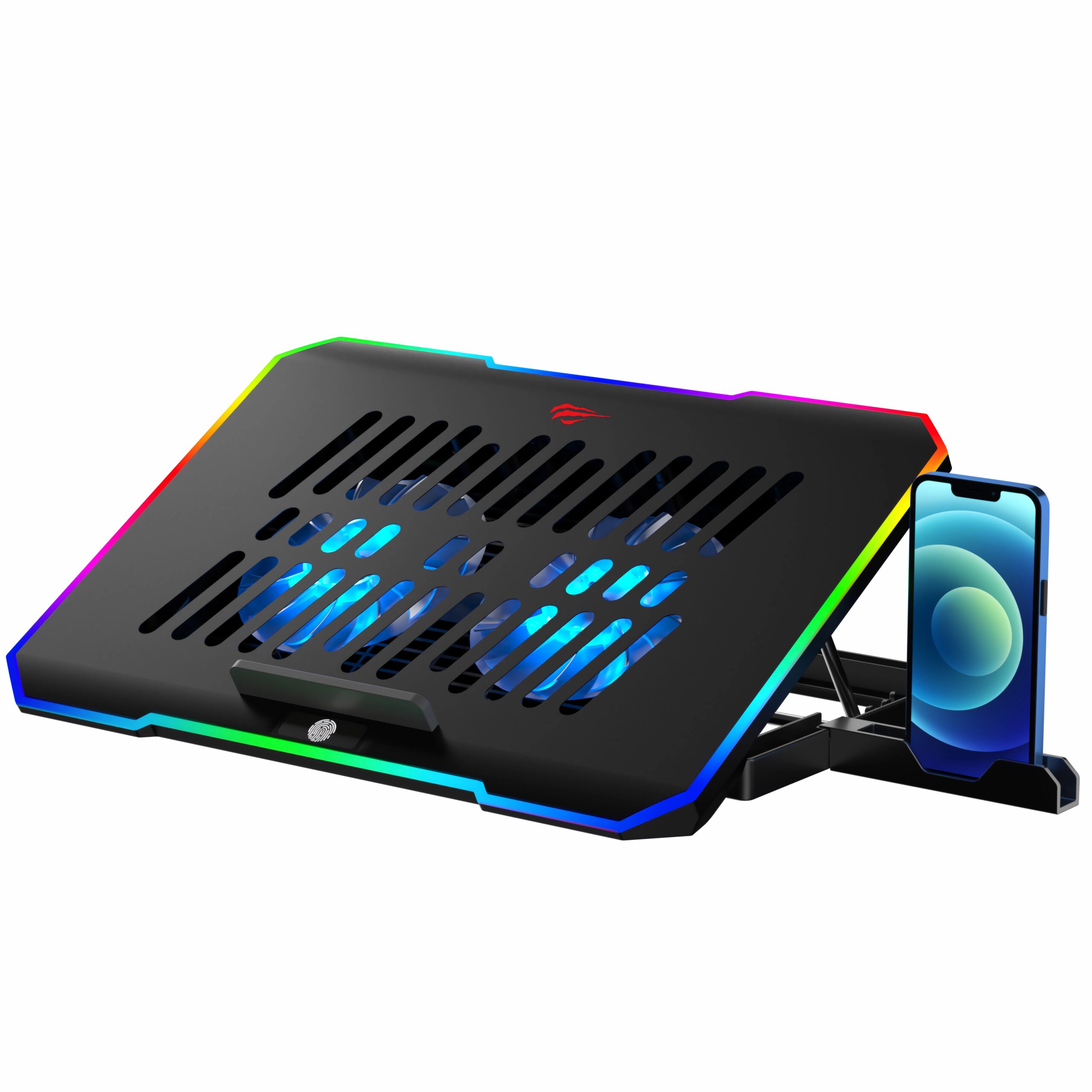 HAVIT F2069 RGB Gaming Cooling Pad – Dual Fan Laptop Cooler with Adjustable Height