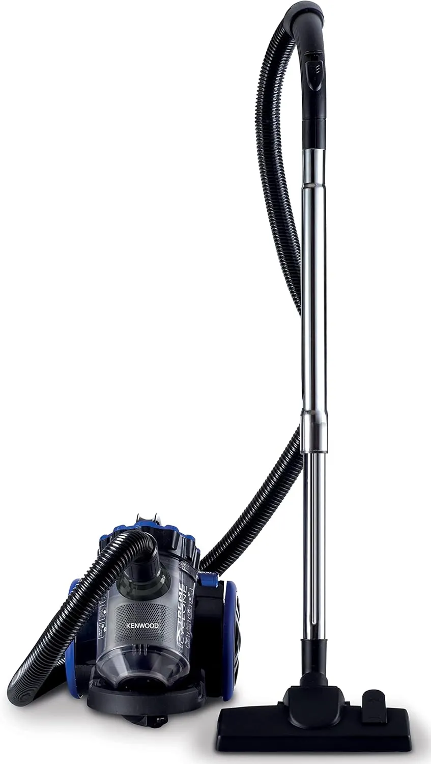 Kenwood Vacuum Cleaner 1800W Multi Cyclonic Bagless Canister 2L With 4.5M Cable, Ultra Compact, Surface, Anti Bacteria, Pet Care For Home & Office Vbp50.000Bb Black/Blue