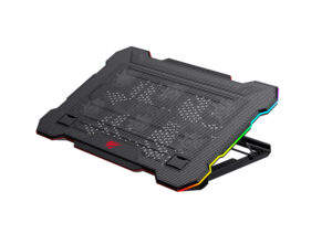 GAMENOTE F2071 RGB Gaming Cooling Pad – 6 Fans, Adjustable Height, Dual USB, for Laptops up to 17