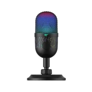 GK52 1 (1) HAVIT GK52 RGB Recording Microphone – 48kHz/16bit, Cardioid Pickup, Gain & Mute Controls, Shock Absorber, Multi-Device Compatible