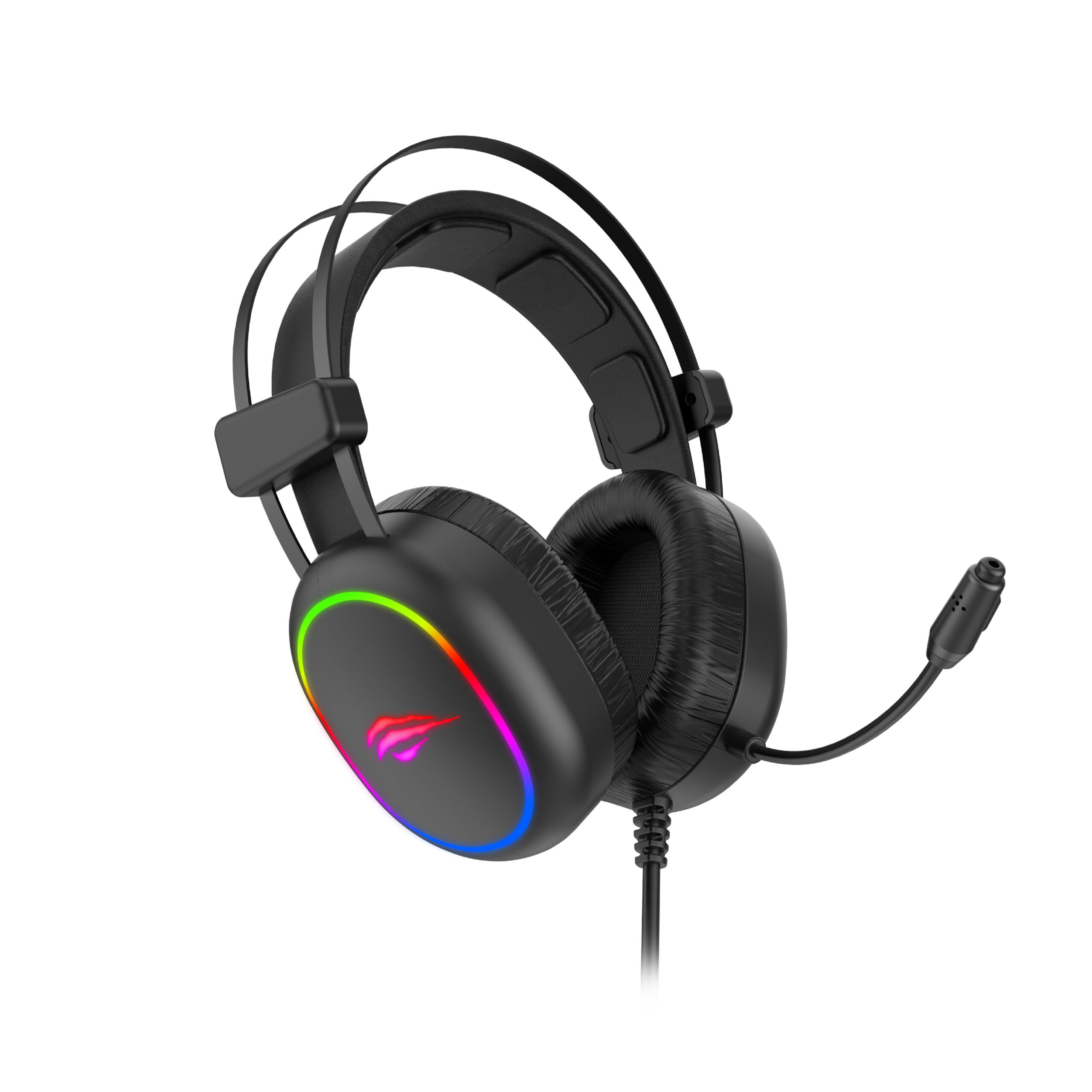 HAVIT GAMENOTE H2016d Gaming Headset – 50mm Drivers, RGB Lighting, Noise-Isolating Earmuffs, Clear Mic - Image 2