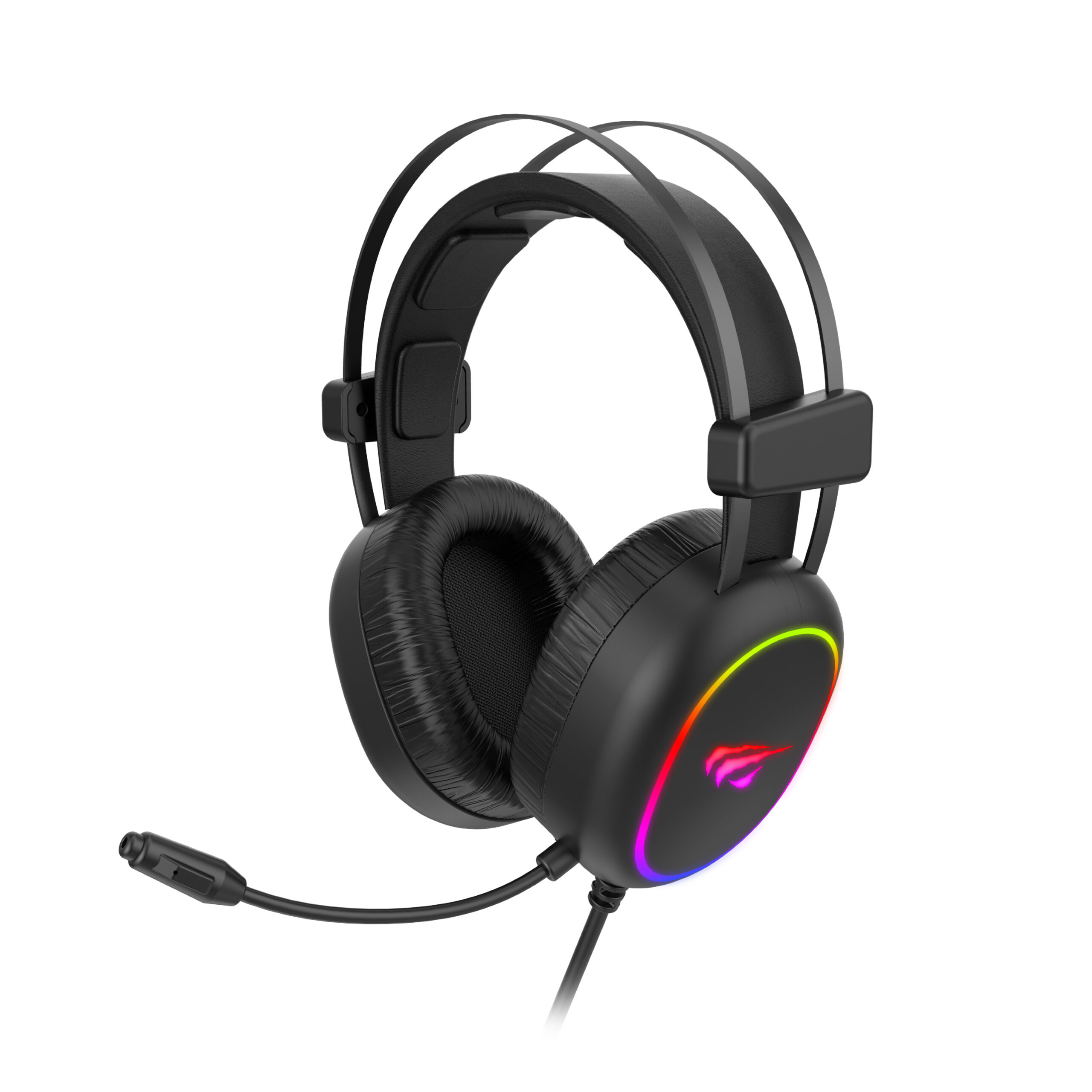 HAVIT GAMENOTE H2016d Gaming Headset – 50mm Drivers, RGB Lighting, Noise-Isolating Earmuffs, Clear Mic - Image 4
