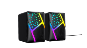SK763 HD pictures (2) HAVIT SK763 RGB Desktop Speakers – Dual 52mm Drivers, 3W×2 Output, USB Powered, Compact Gaming Speakers
